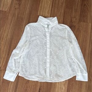 White Boxy Button Down Shirt